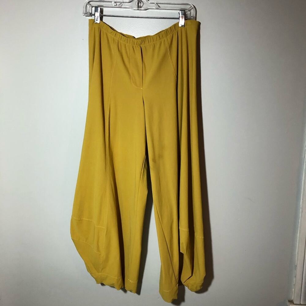 Alembika Tibeka lantern pants mustard yellow barrel elastic waist womens 8-10 - Picture 2 of 14